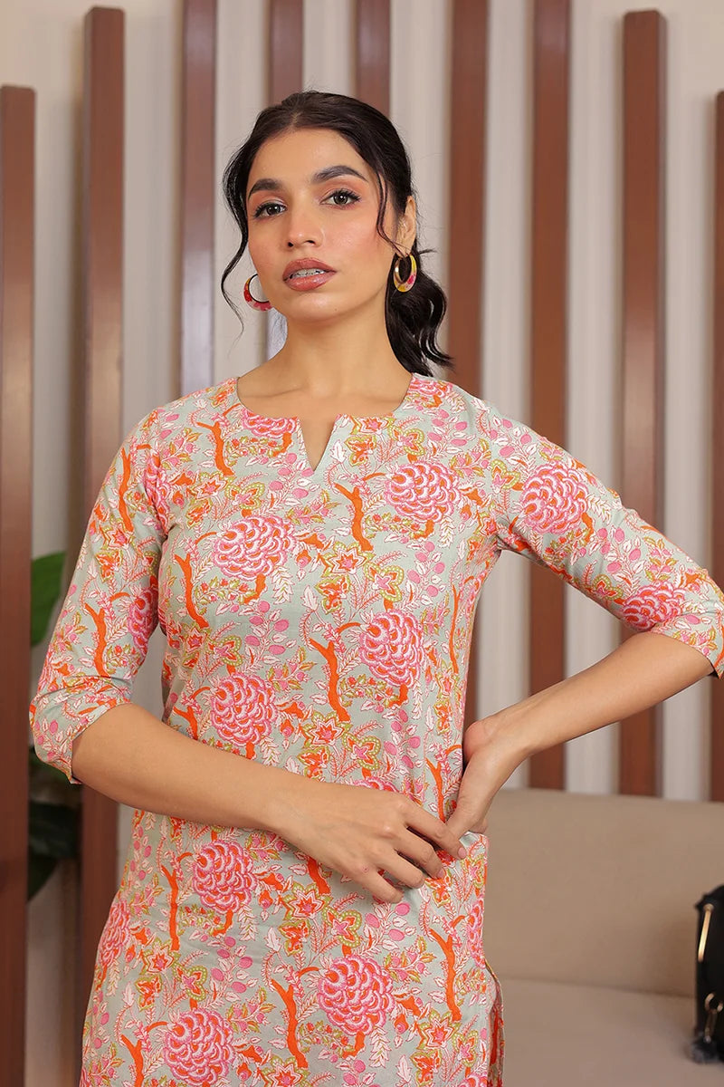 Green Hand Block Printed Co-Ord Set