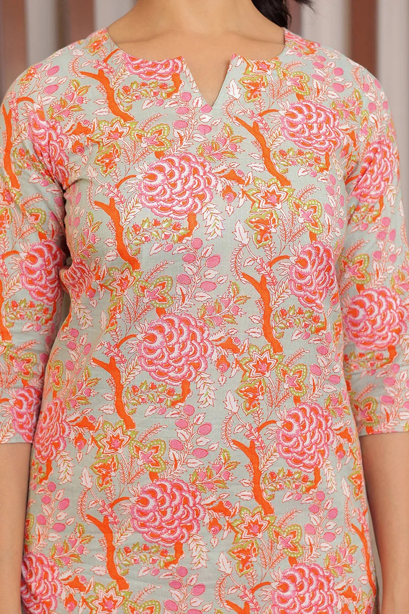 Green Hand Block Printed Co-Ord Set