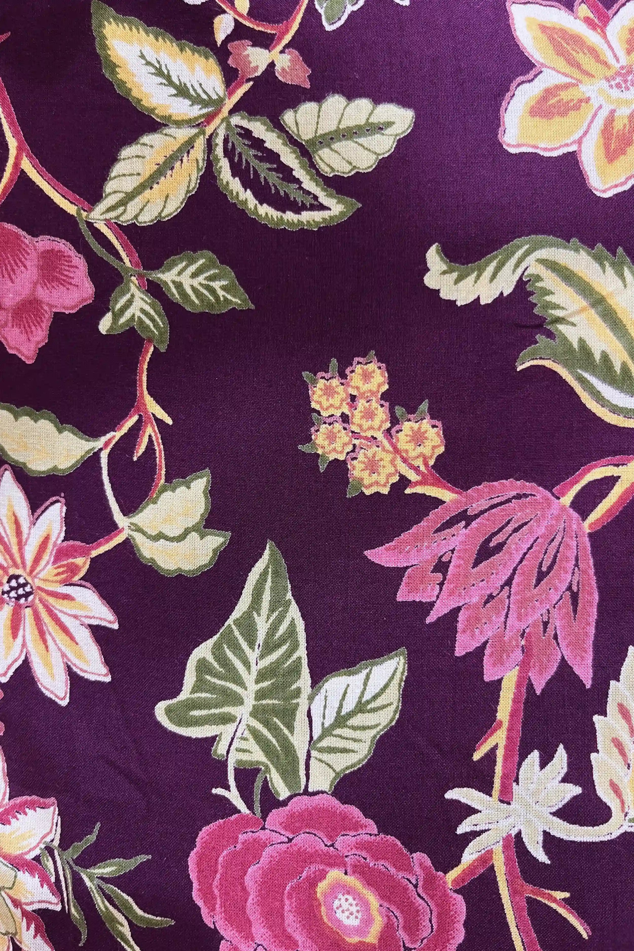 Burgundy Anarkali Cotton Hand Block Printed Ethnic Maxi Dress