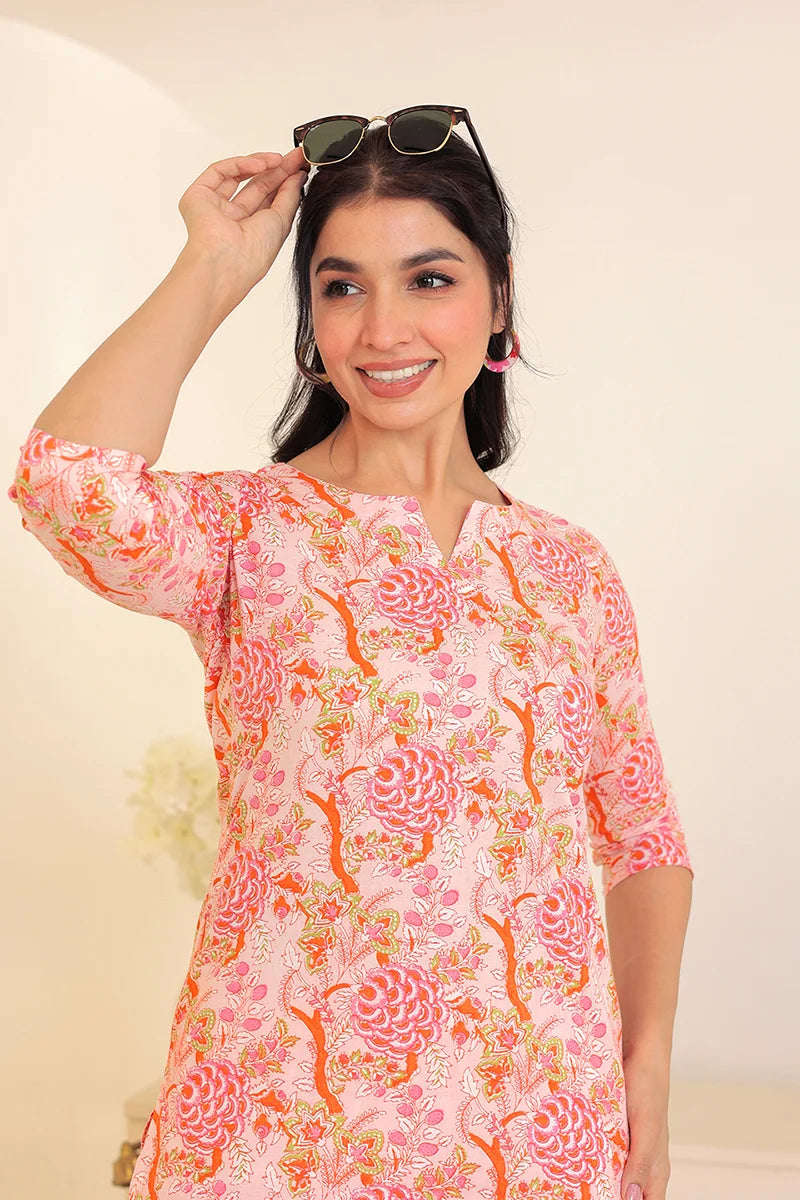 Pink Hand Block Printed Co-Ord Set