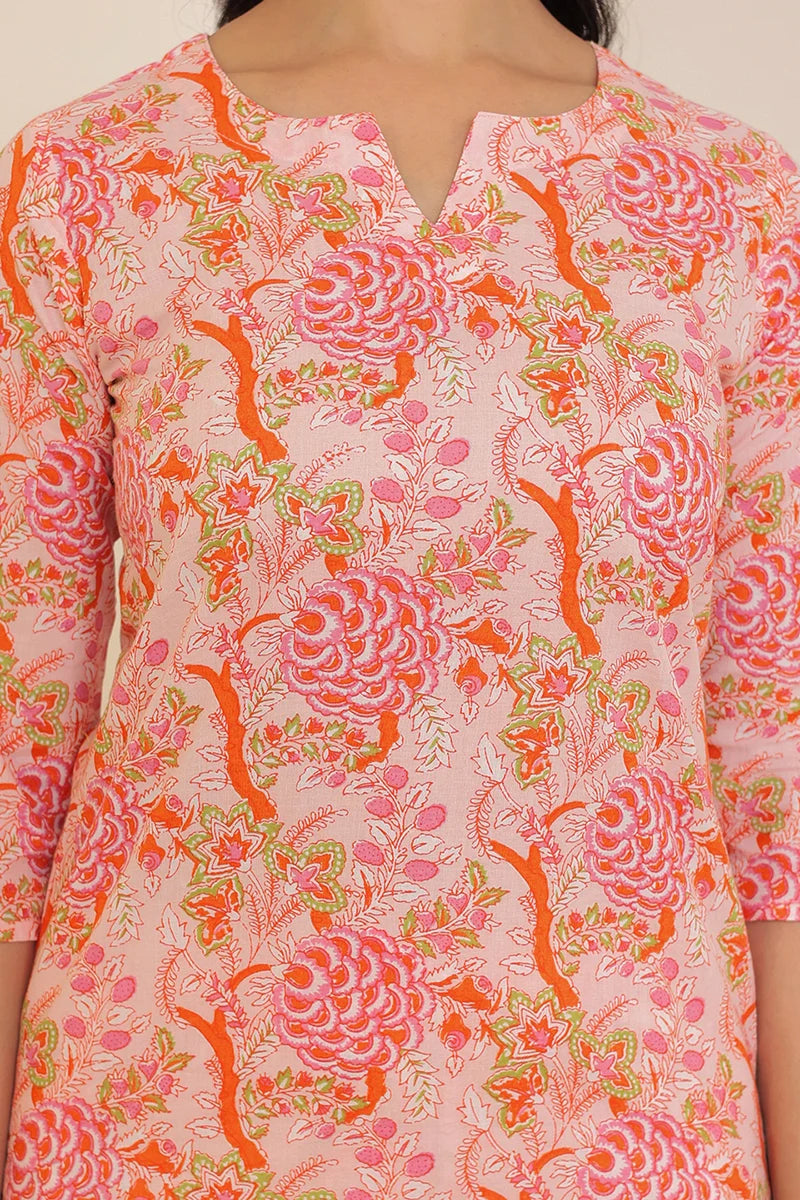 Pink Hand Block Printed Co-Ord Set