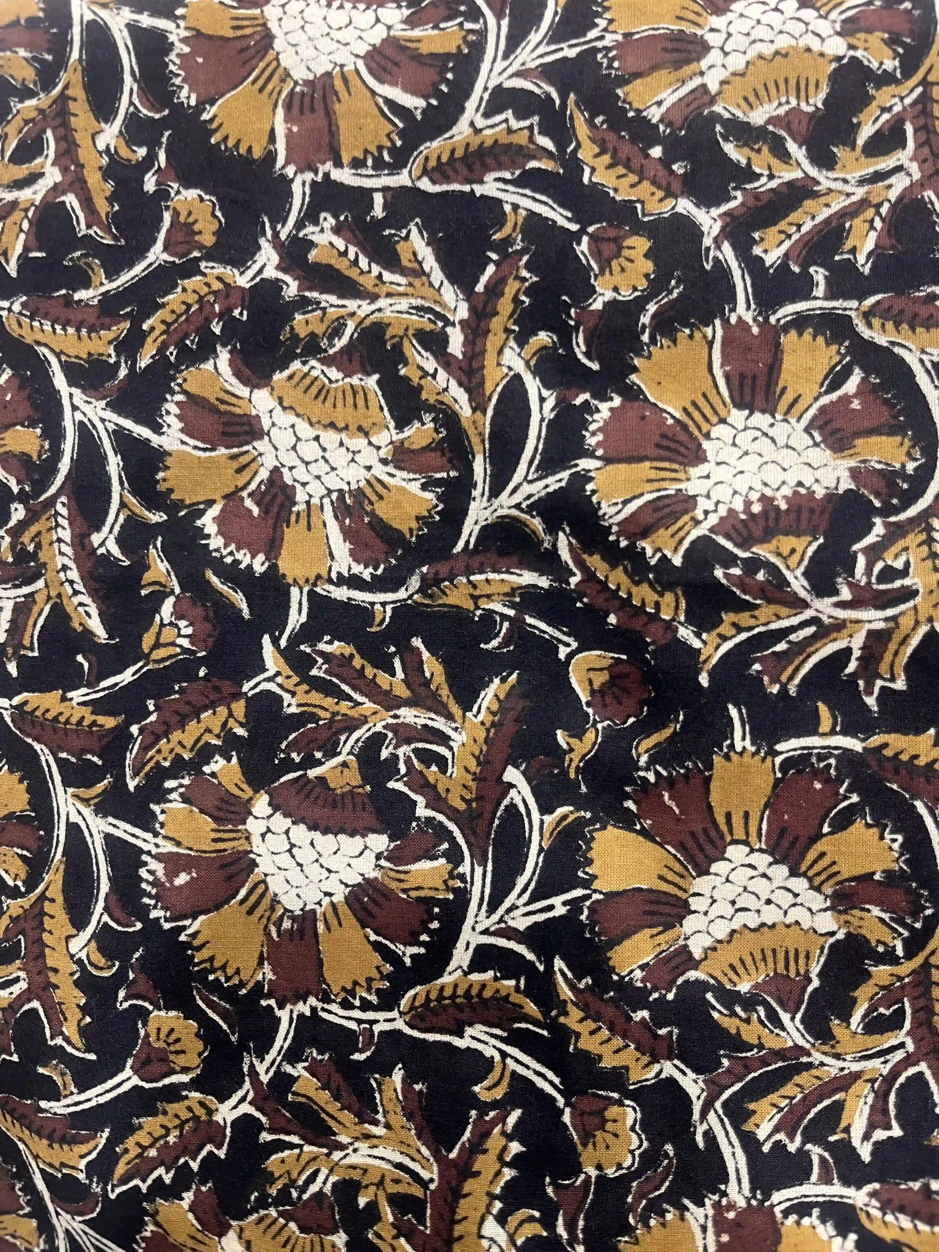 Black Hand Block Printed Short Kurti