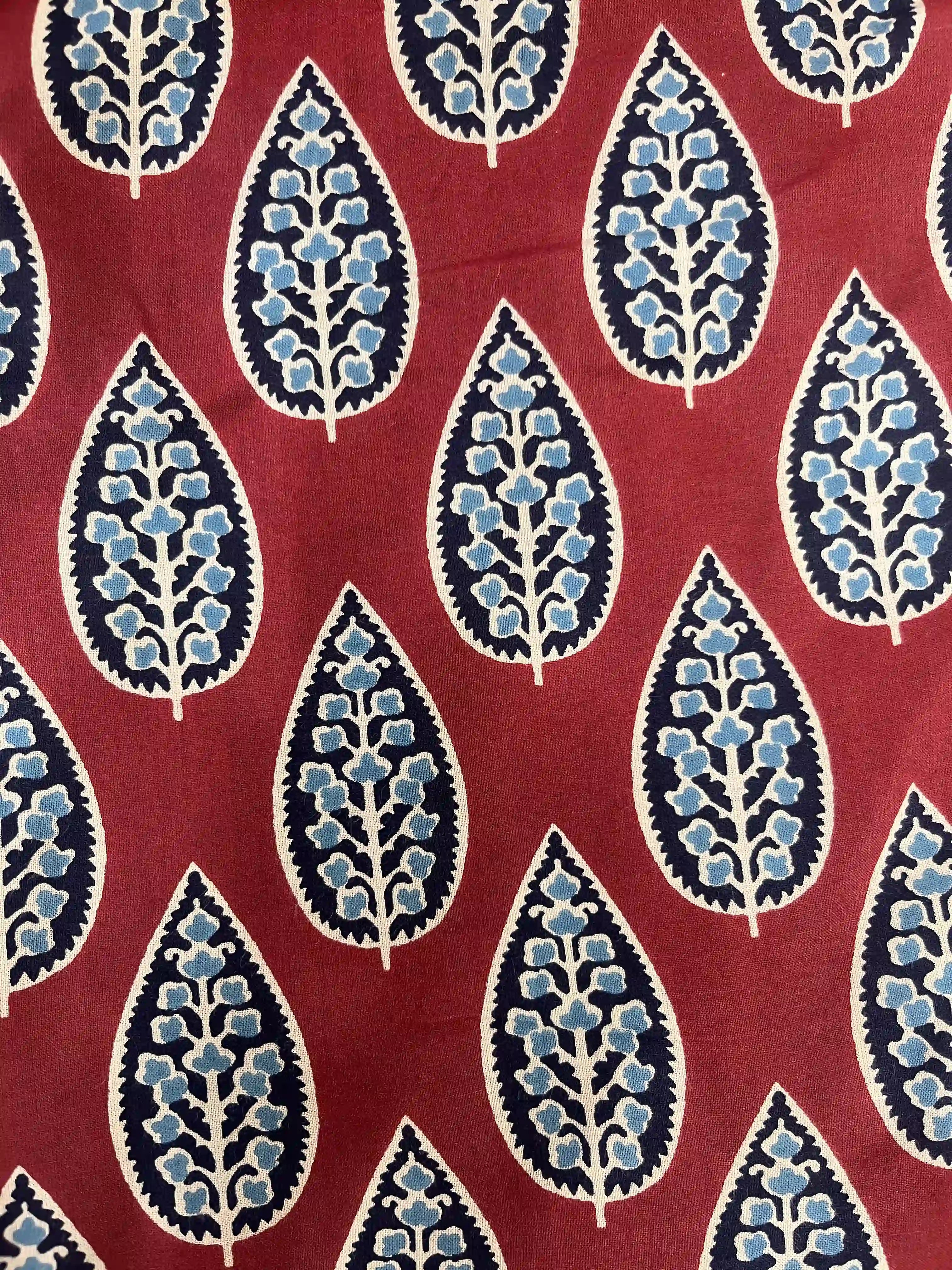 Red Hand Printed Tiered Maxi Dress