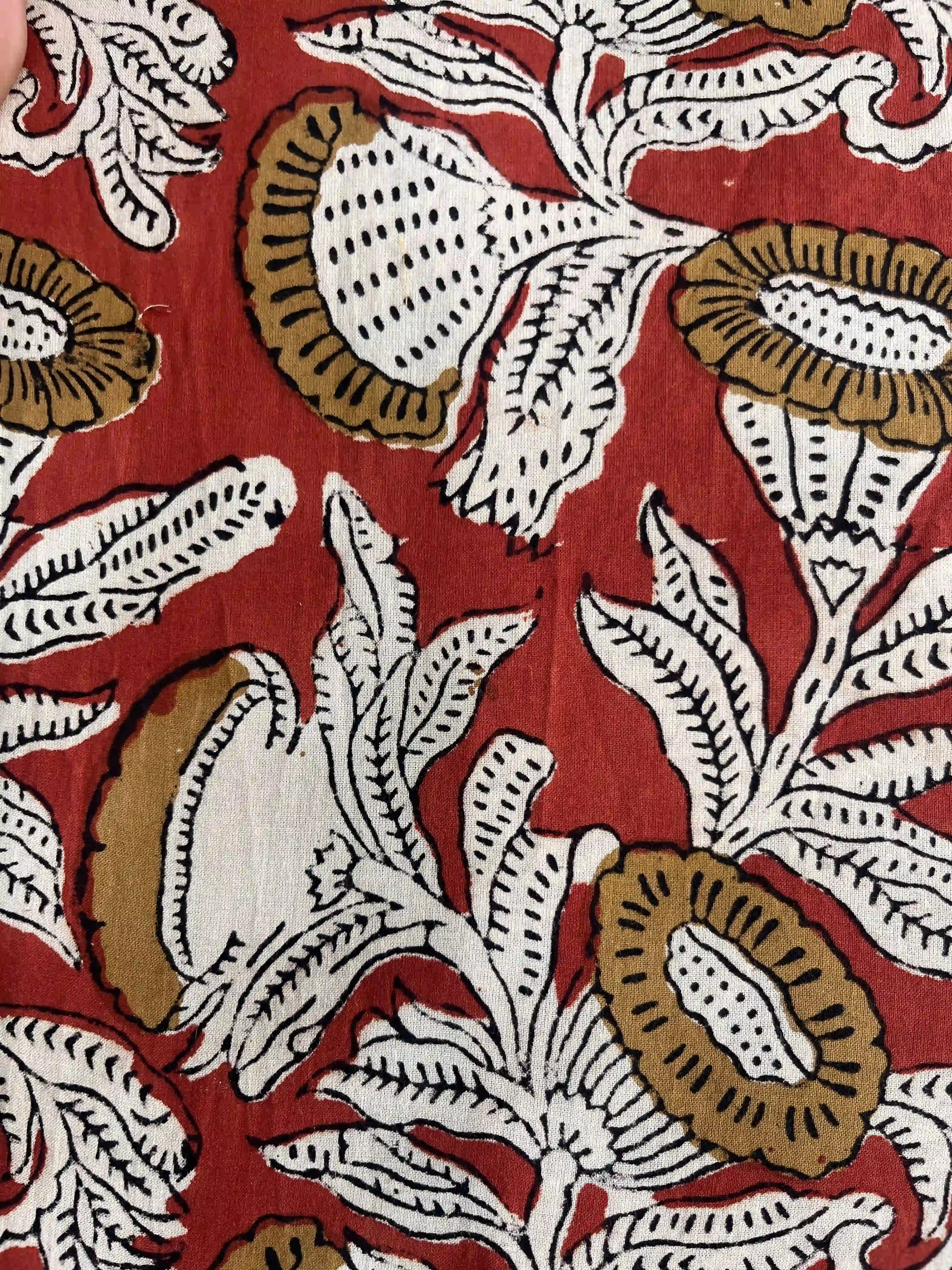 Rust Red Hand Block Printed Anarkali kurta