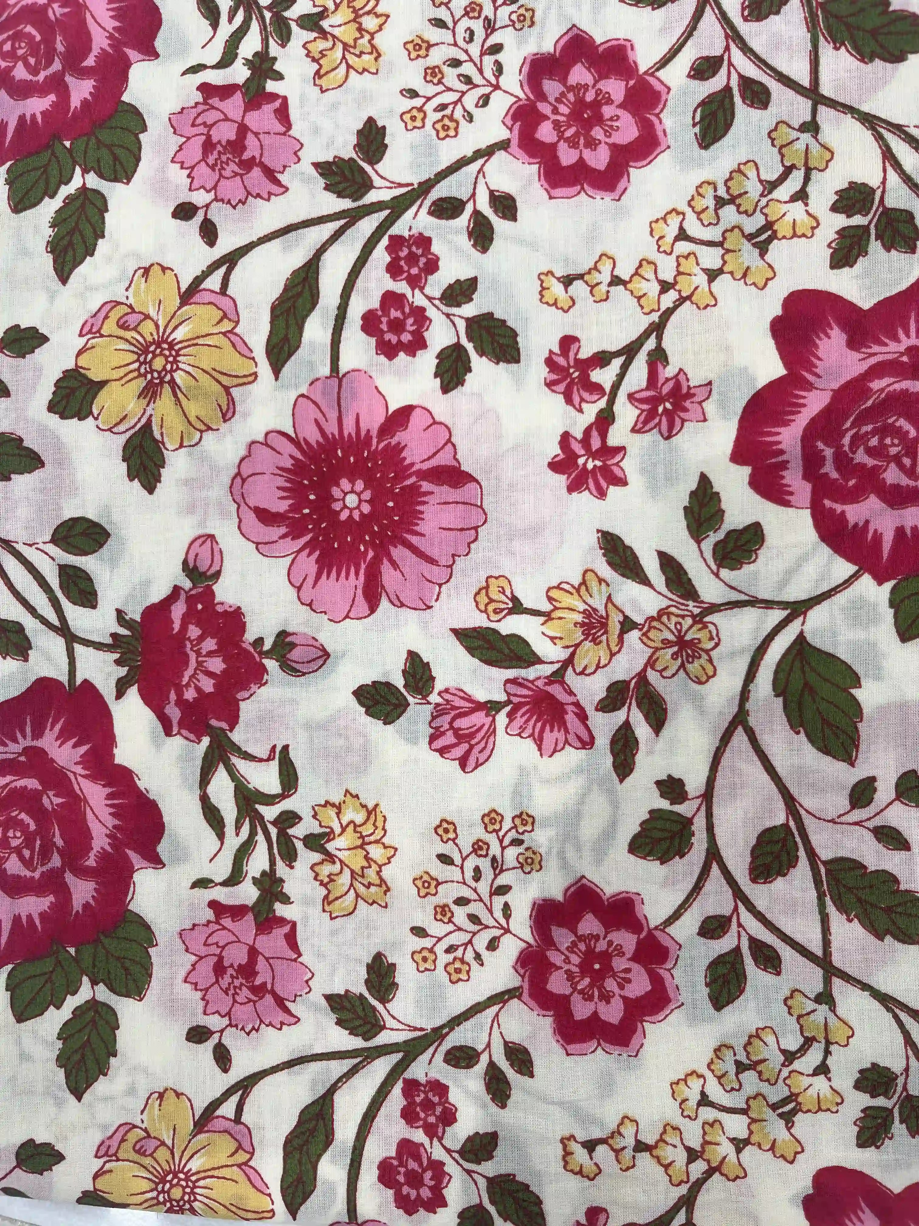 Pink Hand Printed Sleeveless Straight Kurta
