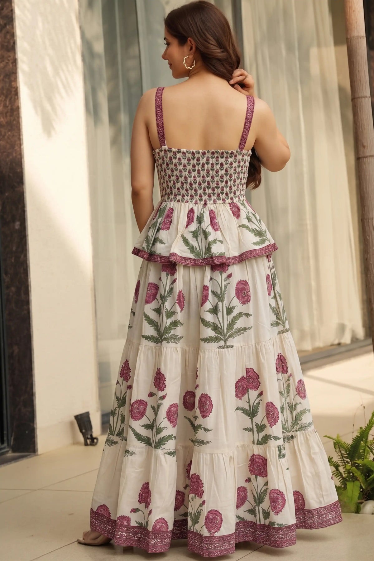 Pink Square Neck Sleeveless Dress