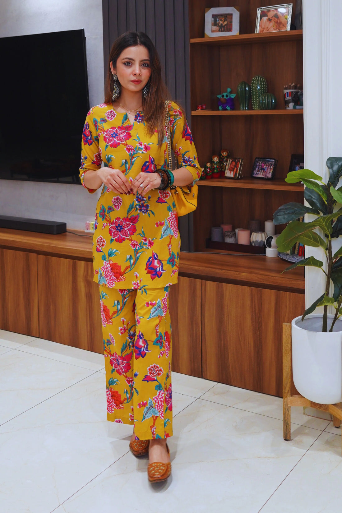 Mustard Hand Printed Co-Ord Set