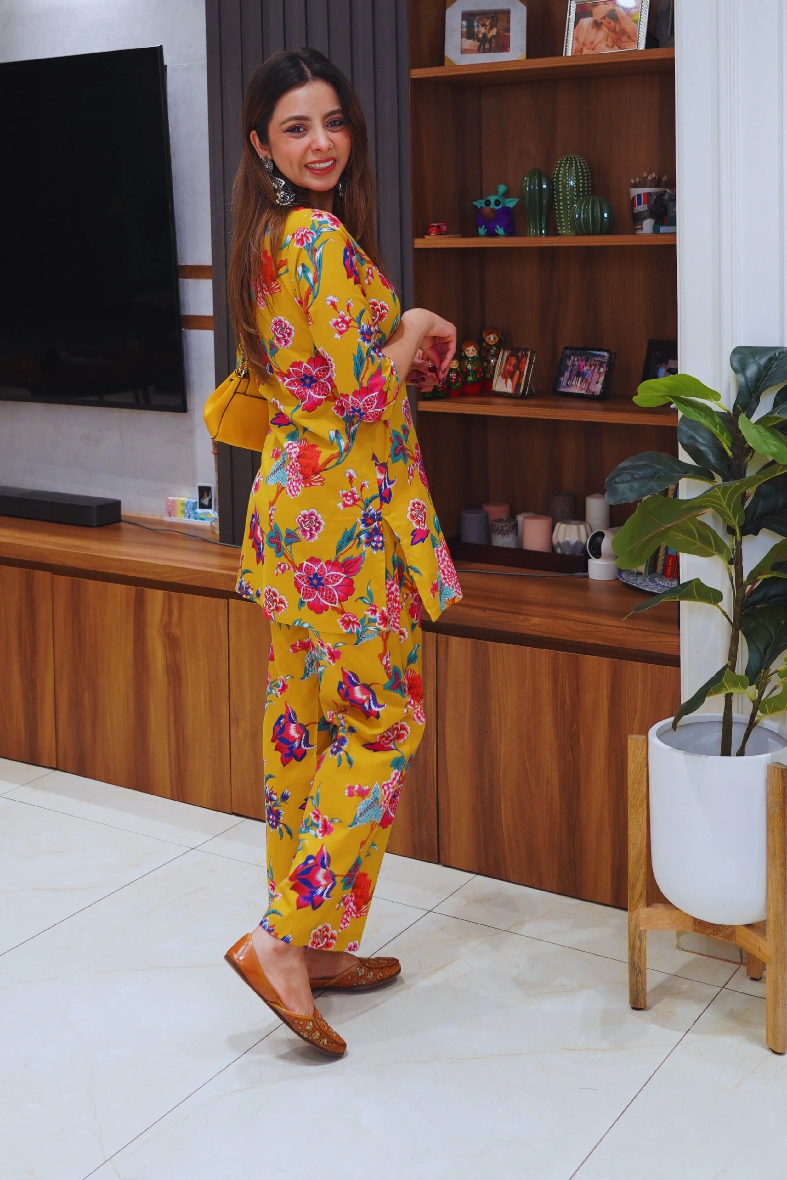 Mustard Hand Printed Co-Ord Set