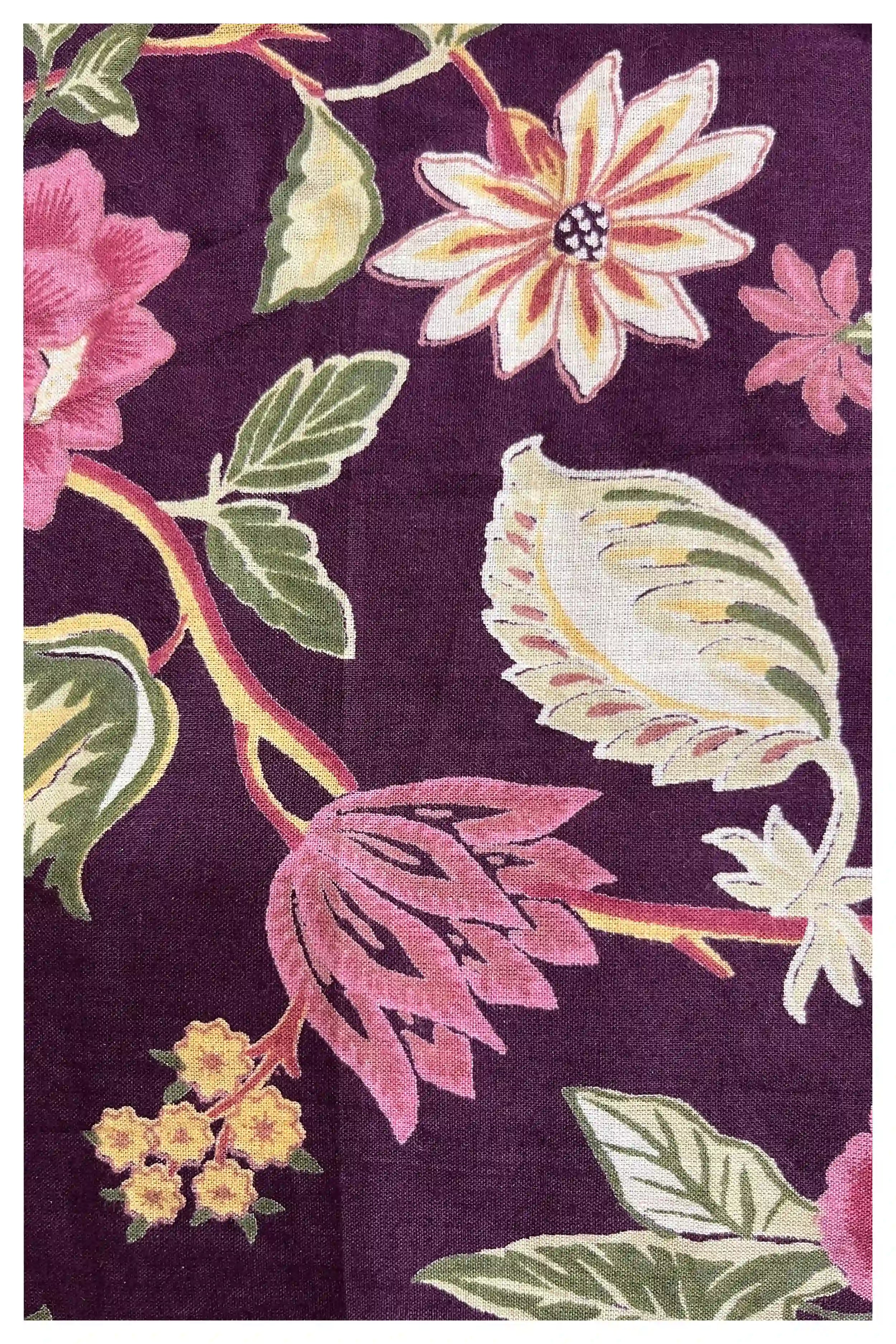 Burgundy Floral Hand Printed Halter Maxi Dress