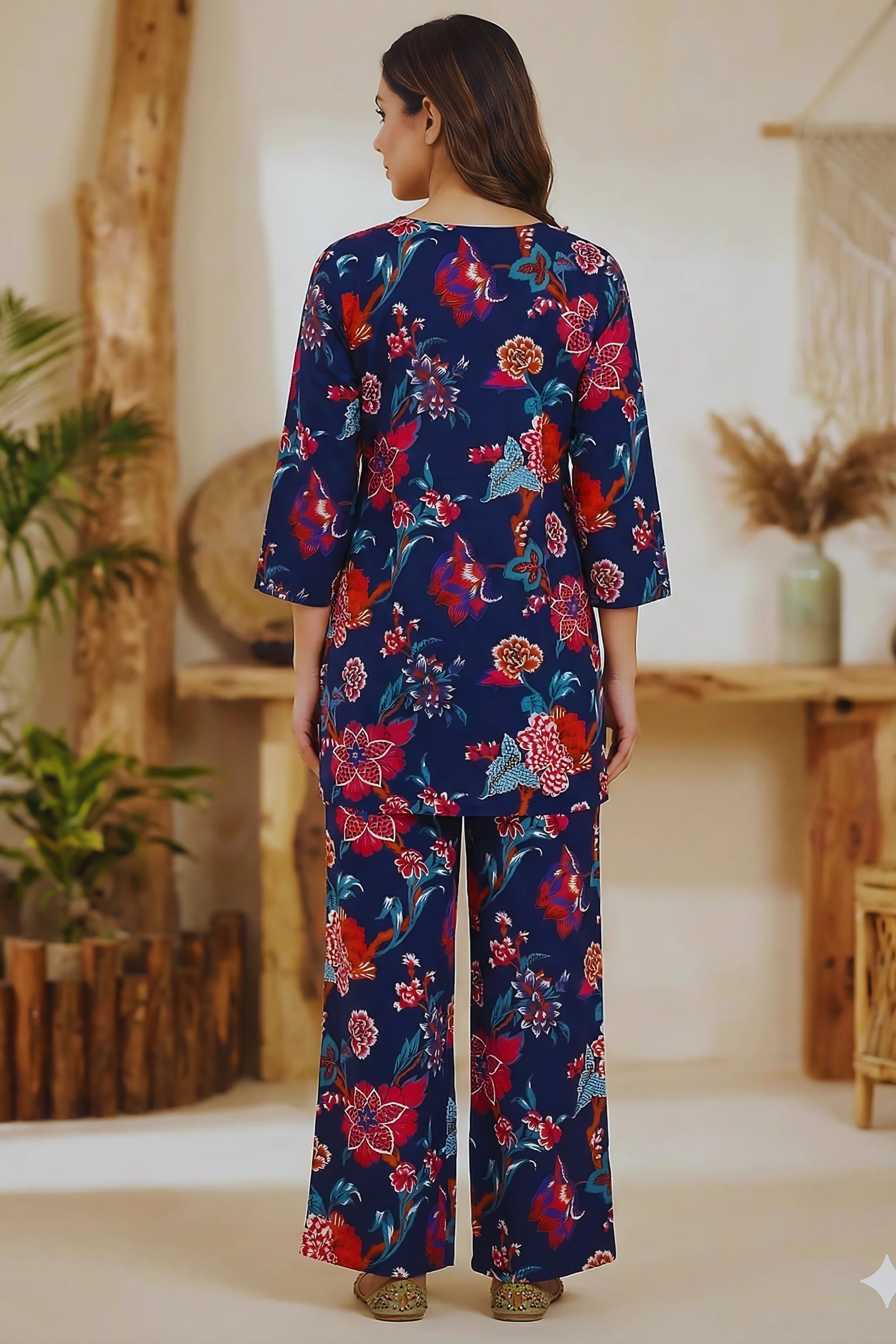 Blue Hand Printed Co-Ord Set