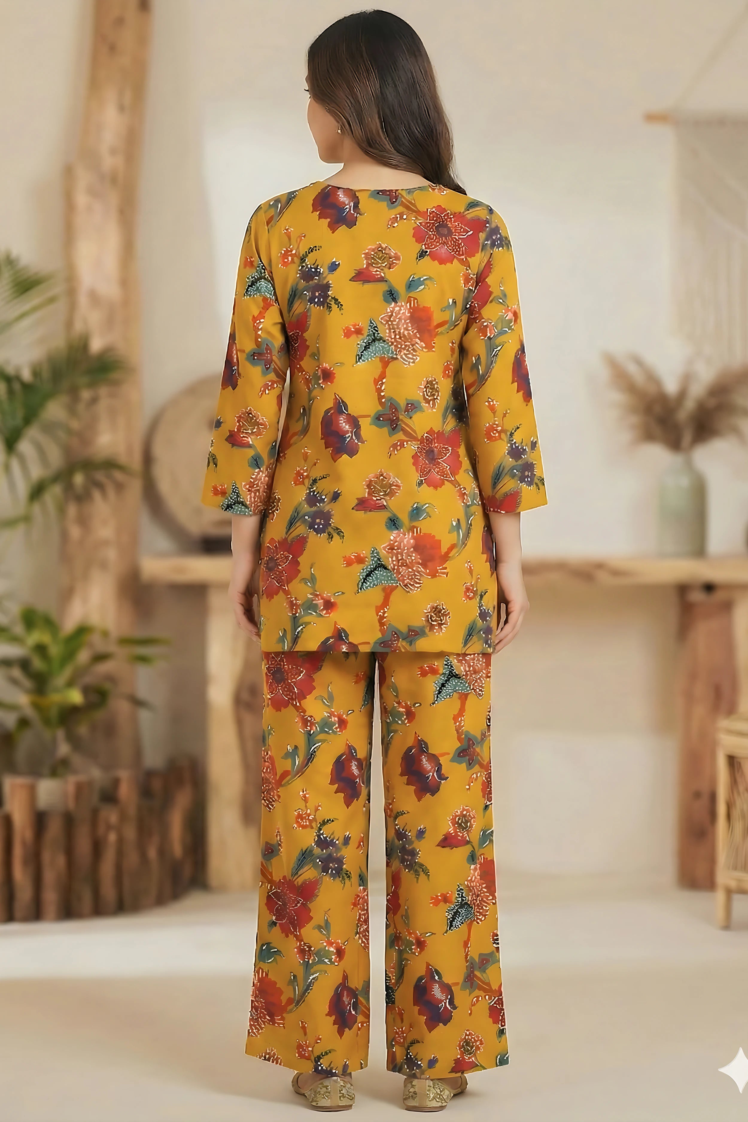 Mustard Hand Printed Co-Ord Set