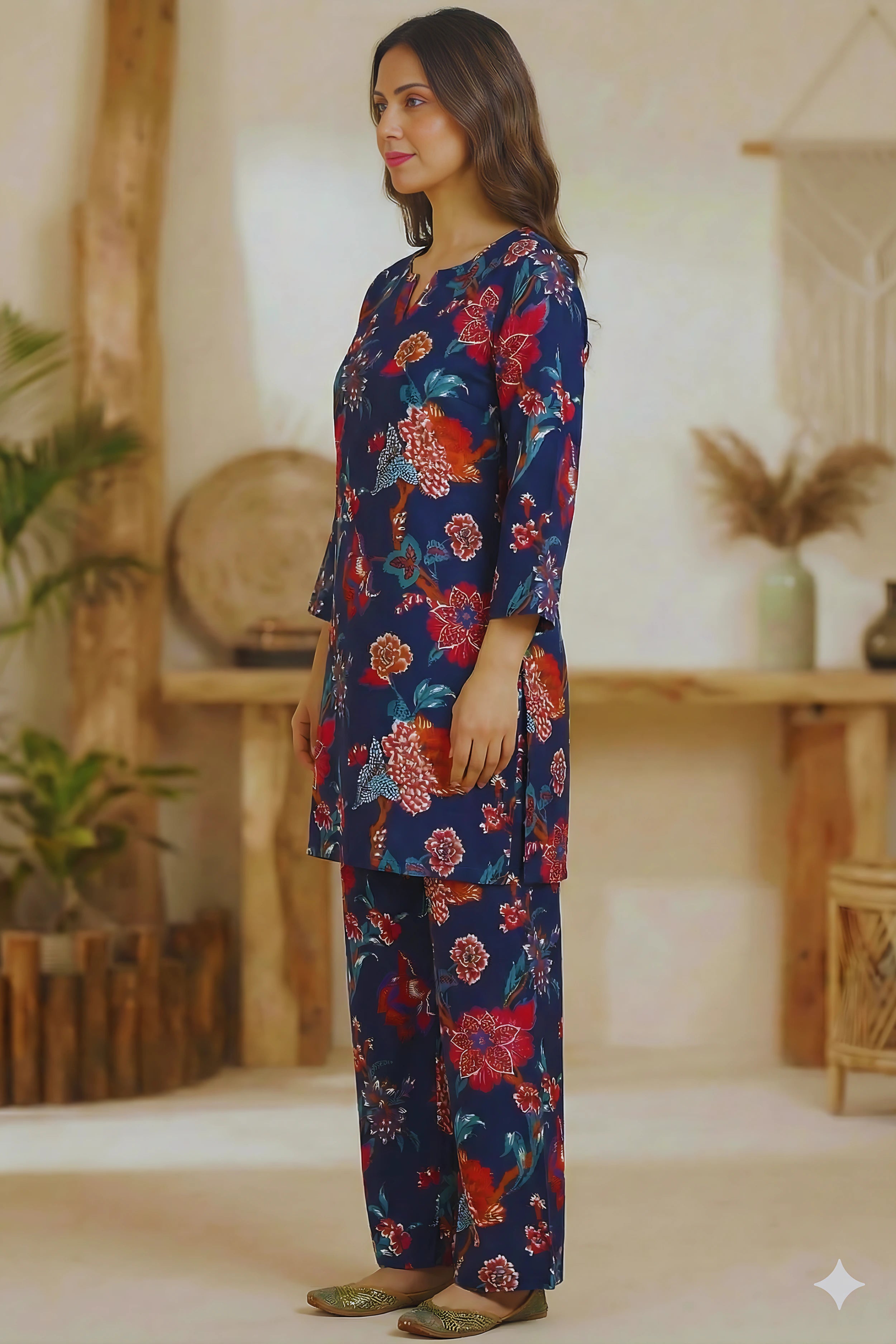 Blue Hand Printed Co-Ord Set